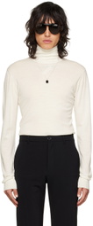 LU'U DAN White Embroidered Turtleneck