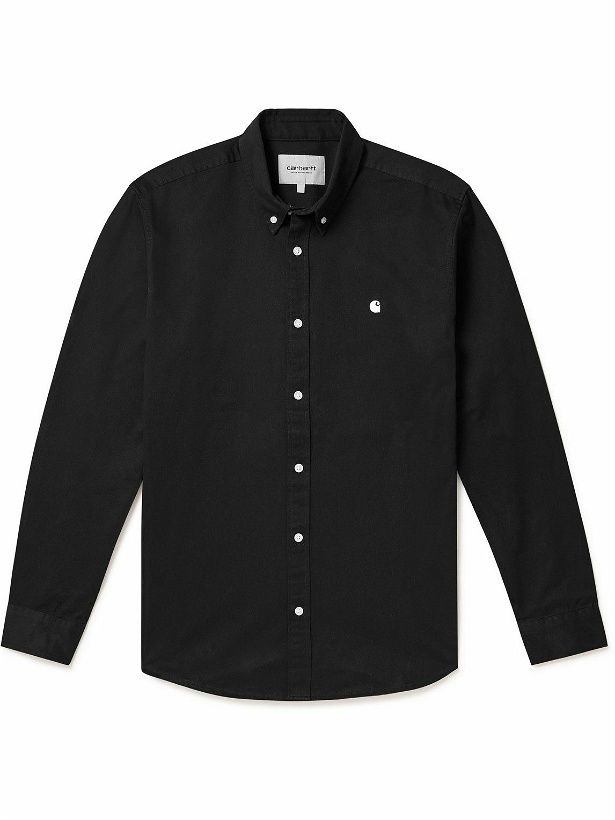 Photo: Carhartt WIP - Madison Button-Down Collar Logo-Embroidered Cotton-Twill Shirt - Black