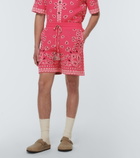 Alanui - Bandana cotton-blend piqué shorts