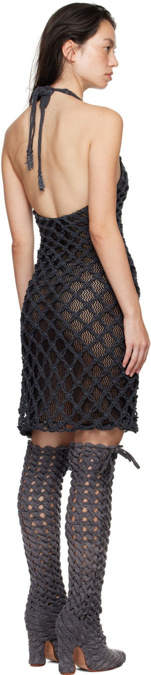 Isa Boulder Black Halter Neck Midi Dress