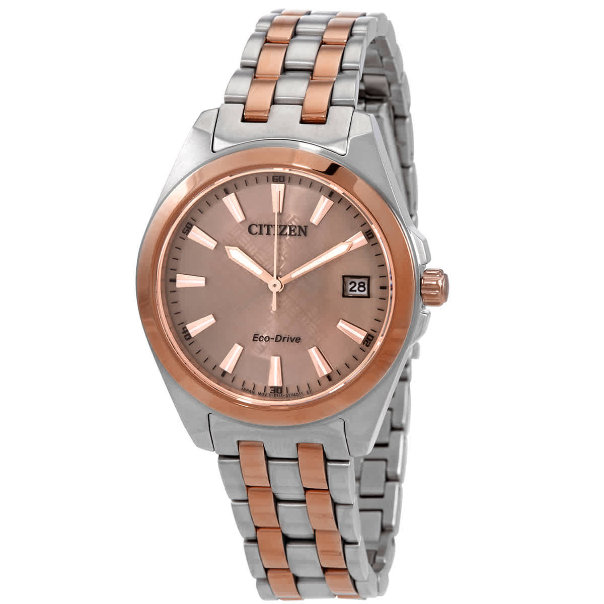 Citizen Eco-Drive Rose Dial Two-tone Ladies Watch EO1226-59X