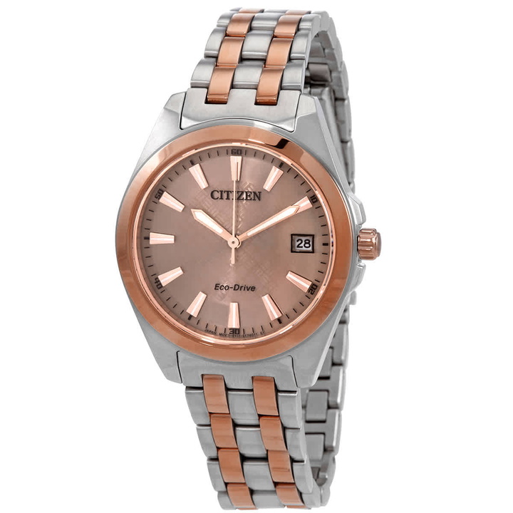 Photo: Citizen Eco-Drive Rose Dial Two-tone Ladies Watch EO1226-59X