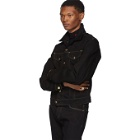 Versace Jeans Couture Black Denim Contrast Stitching Jacket