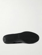 CELINE - Leather and Suede-Trimmed Logo-Embroidered Shell Sneakers - Black