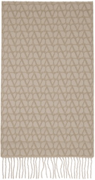 Valentino Garavani Beige Toile Iconographe Wool Scarf