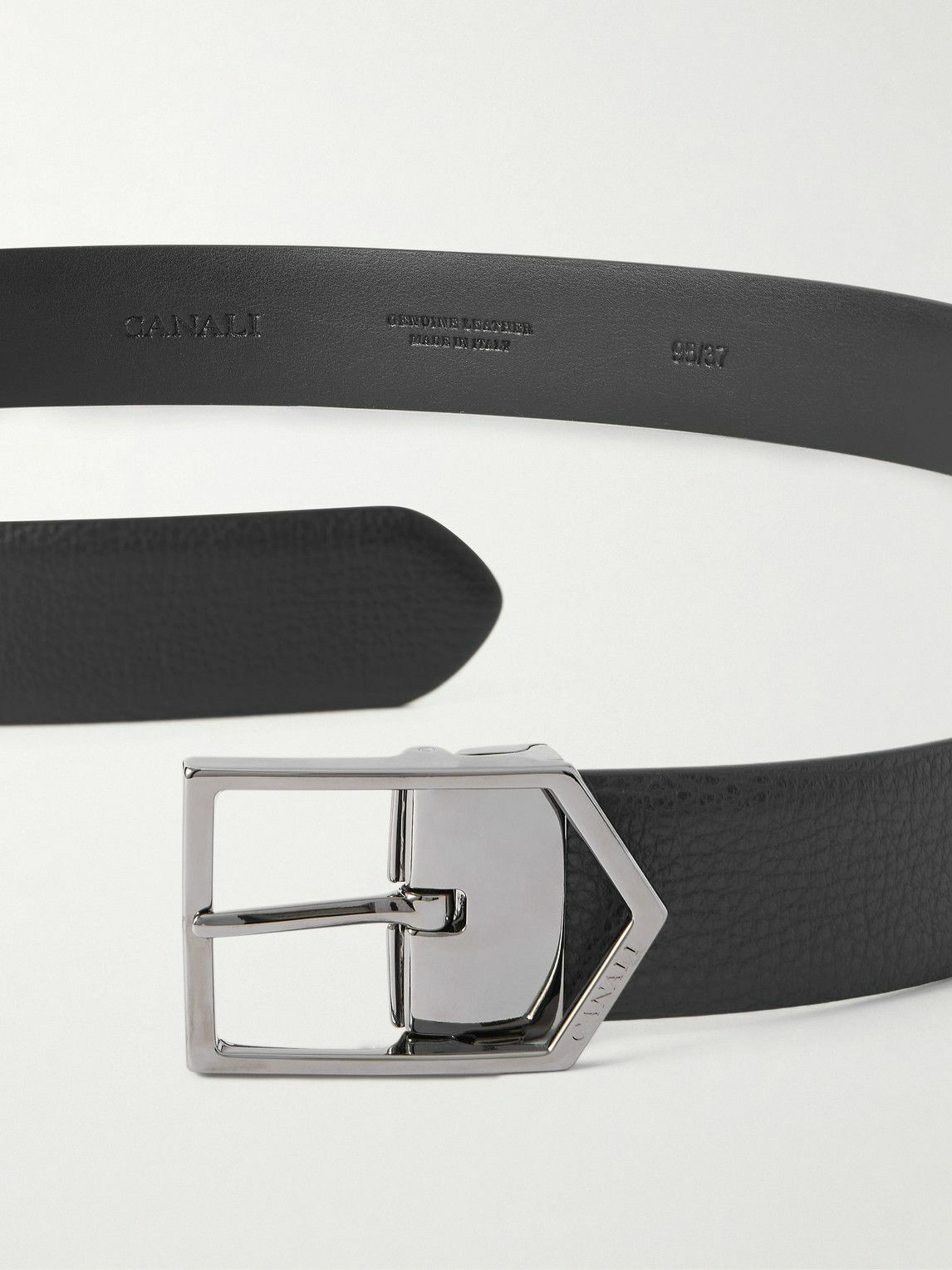Canali - 3.5cm Leather Belt - Black
