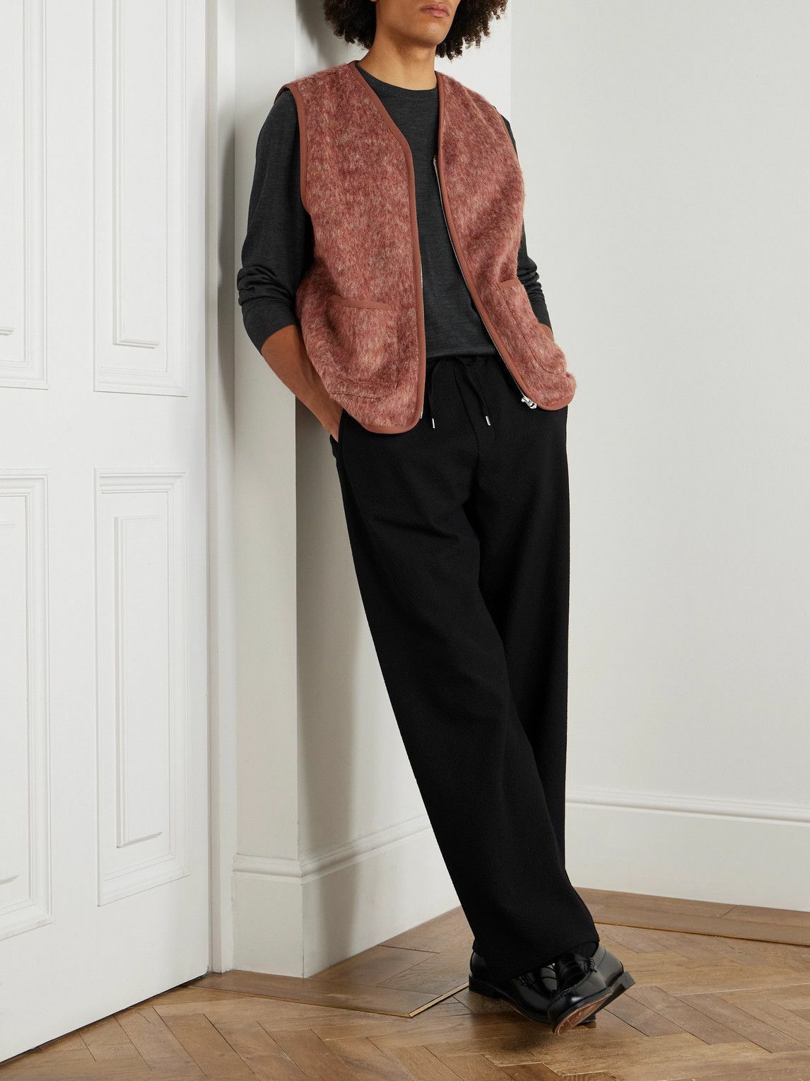 A Kind Of Guise - Valur Brushed Virgin Wool-Blend Gilet - Brown