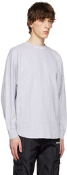 Palm Angels Grey Cotton Long Sleeve T-Shirt