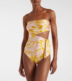 Zimmermann Golden Scarf cut-out floral swimsuit