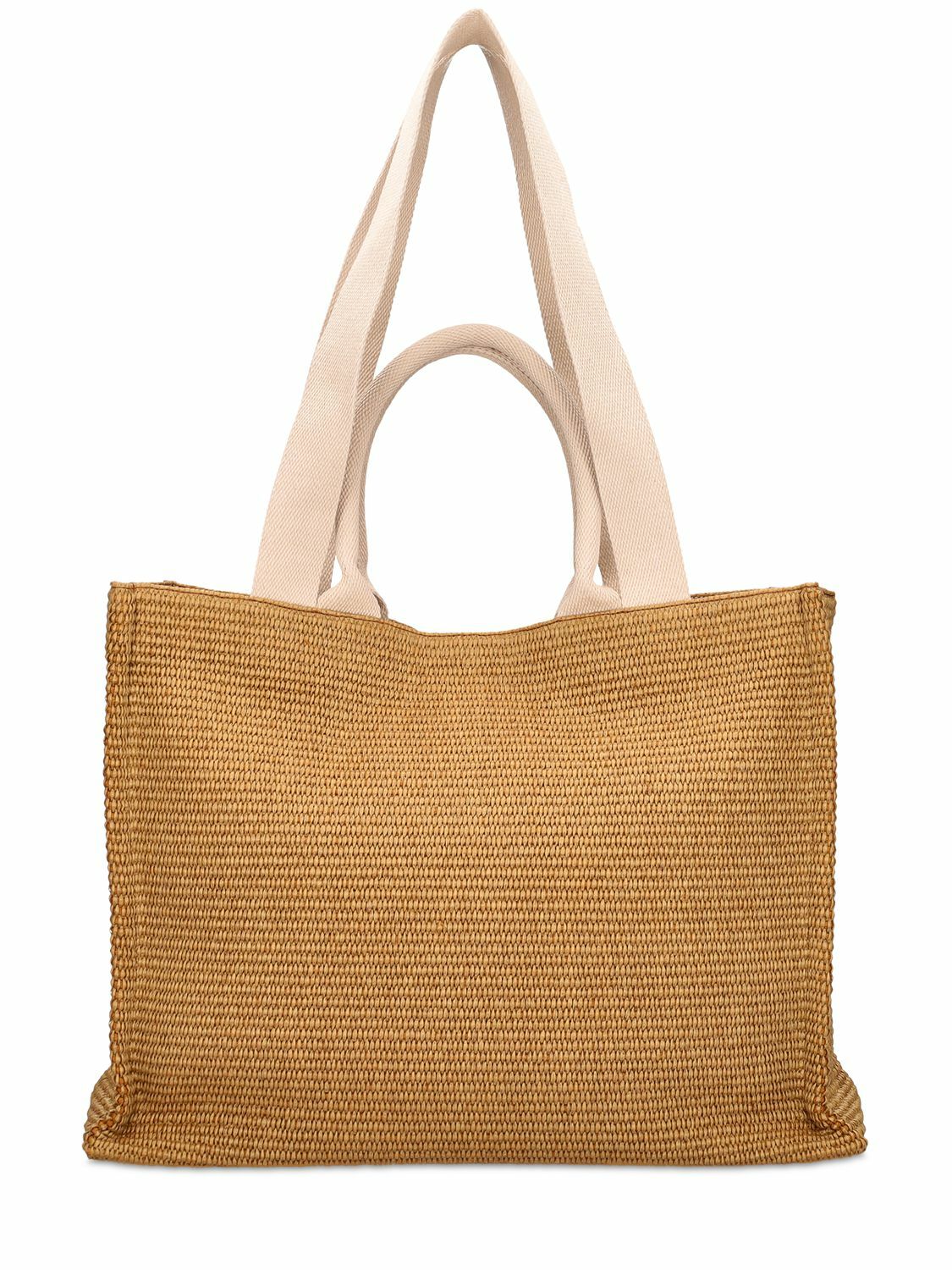 【MARNI】LARGE TOTE BAG Green raffia-effect Large Tote Bag | Marni