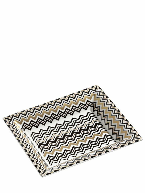 Photo: MISSONI HOME Zig Zag Gold Rectangular Tray Large