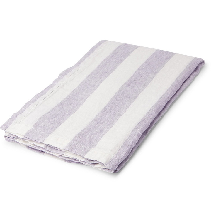 Photo: FRESCOBOL CARIOCA - Striped Linen Towel - Gray