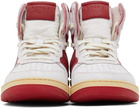 Rhude White & Red Rhecess Hi Sneakers