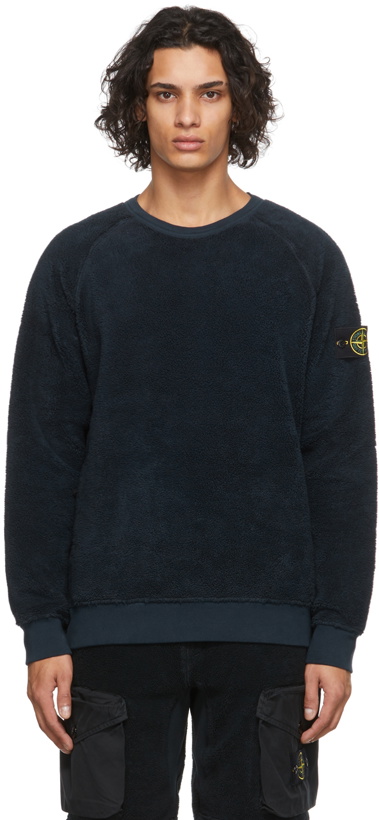 Photo: Stone Island Navy Two Pocket Fleece Sweatshirt