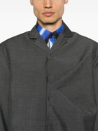 Bianca Saunders Grey Gathered Single-Breasted Blazer