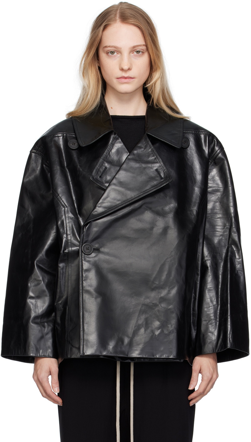 Rick owens clearance cropped leather jacket