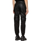 Juun.J Black Faux-Leather Cargo Pants