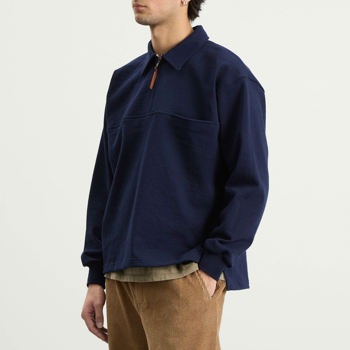 Café Mountain Men's Quarter Zip Heavy Sweat in Navy