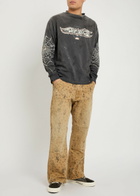 Saint Mxxxxxx Dr. Woo Printed Straight-leg Canvas Trousers Beige