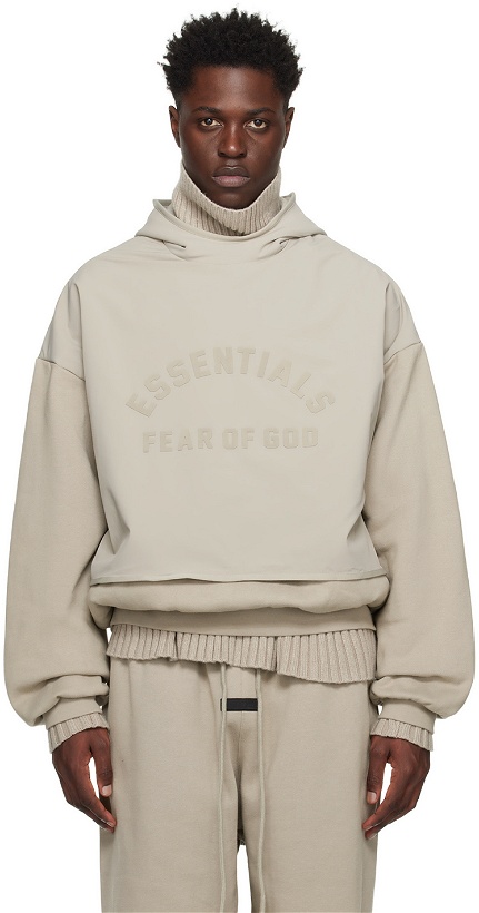 Photo: Fear of God ESSENTIALS Gray Layered Hoodie