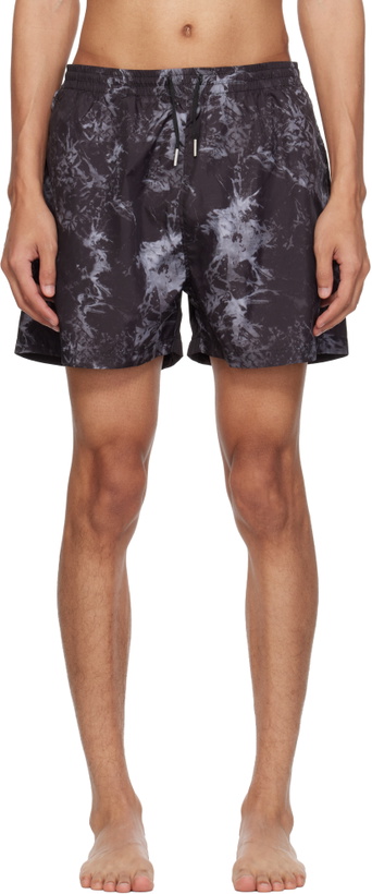 Photo: Stockholm (Surfboard) Club Black Embroidered-Logo Swim Shorts