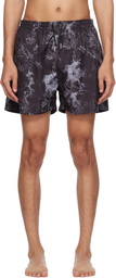 Stockholm (Surfboard) Club Black Embroidered-Logo Swim Shorts