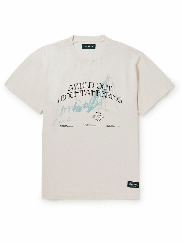 Photo: Afield Out® - Grove Logo-Print Cotton-Jersey T-Shirt - Neutrals