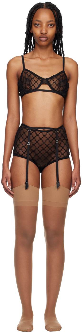 Gucci Gg Tulle Lingerie Set, Woman Underwear Beige M