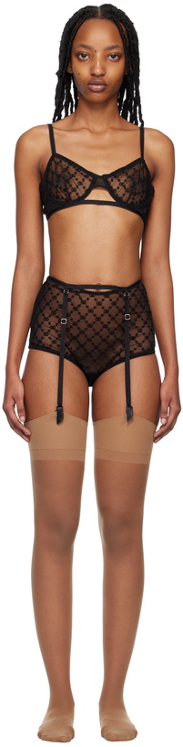 Photo: Gucci Black GG Star Bra & Briefs Set