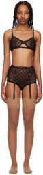 Gucci Black GG Star Bra & Briefs Set
