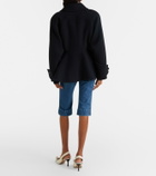 Chloé Leather-trimmed capri jeans
