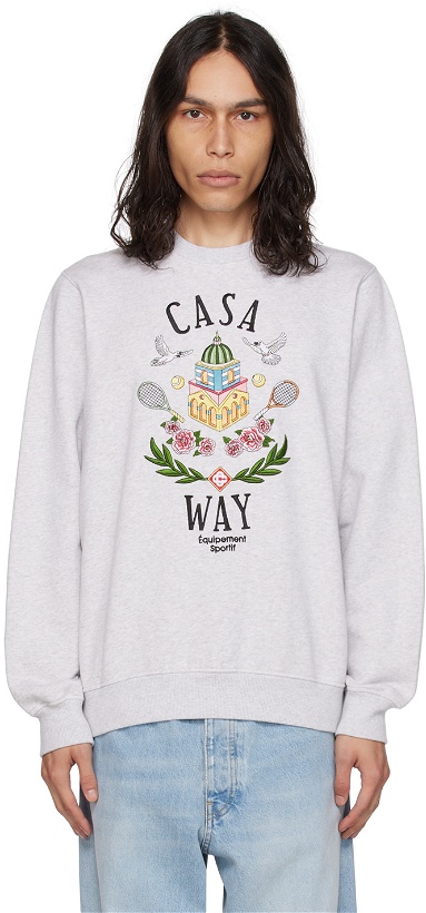 Photo: Casablanca Gray 'Casa Way' Sweatshirt