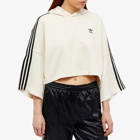 Adidas Women's 3-Stripe Cropped Hoody in Wonder White