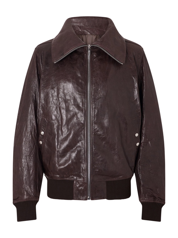 Photo: Rick Owens - Dracuflight Leather Jacket - Brown