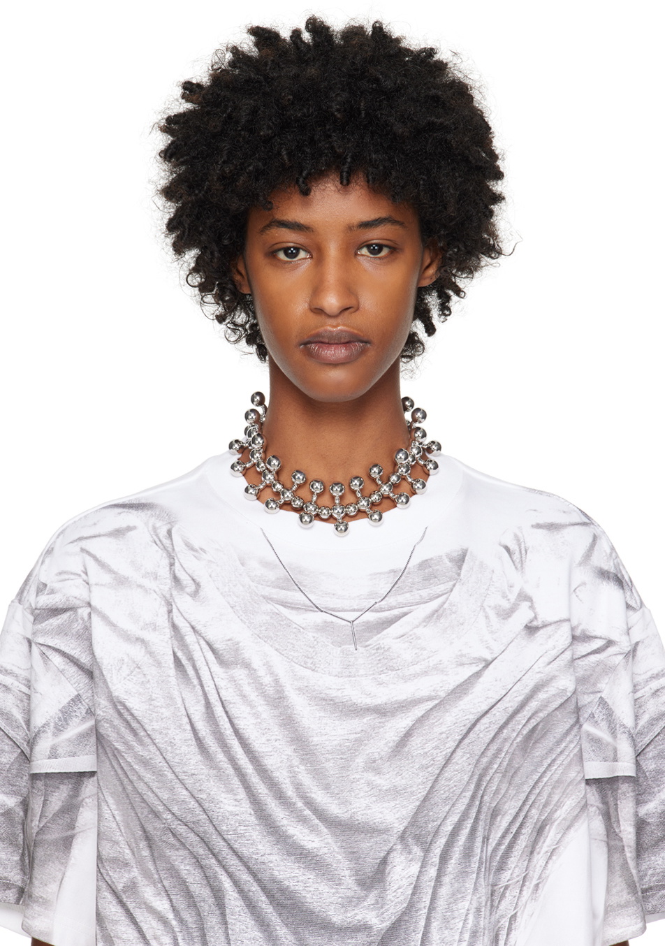 Lorette Colé Duprat Silver Trinity 6 Ras De Cou Choker Necklace