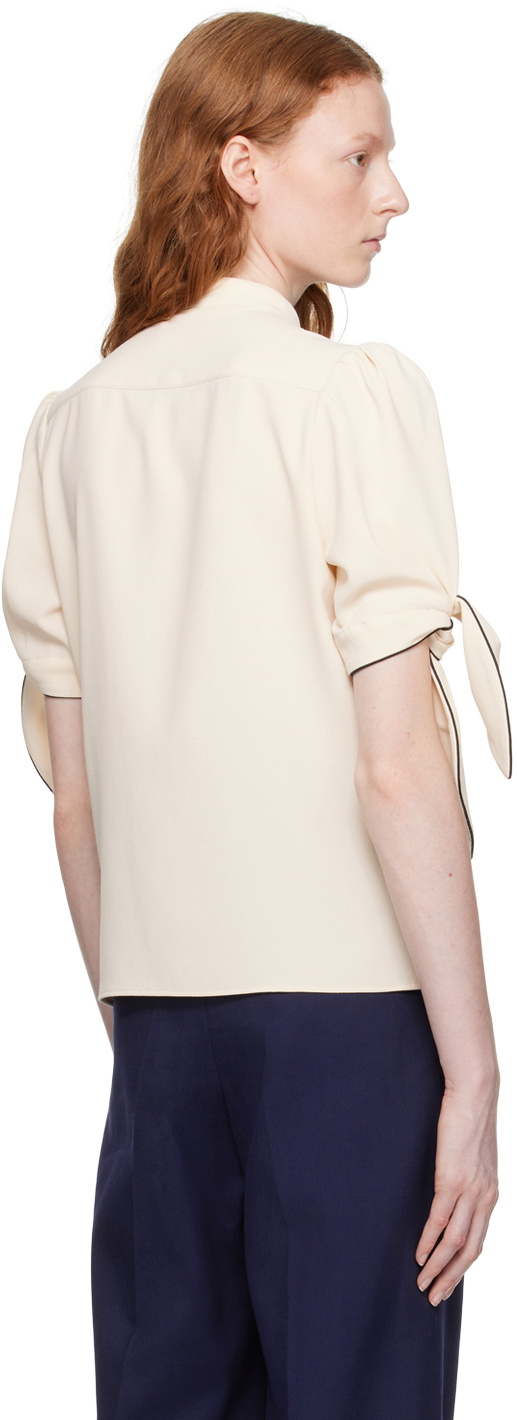 See by Chloé Beige Bow-Tie Blouse