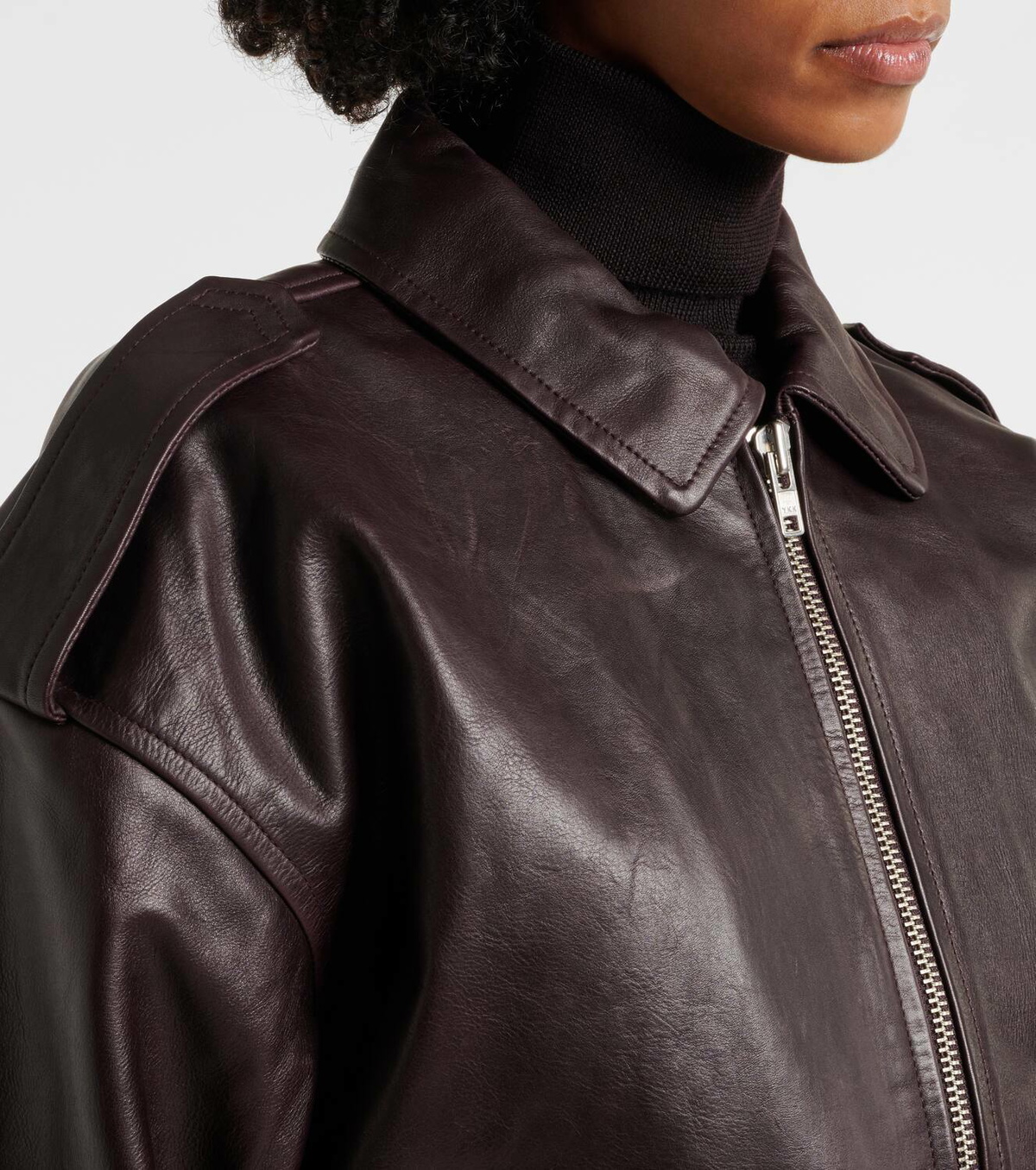 Chicago Oversized Biker Jacket - Burgundy – The Frankie Shop