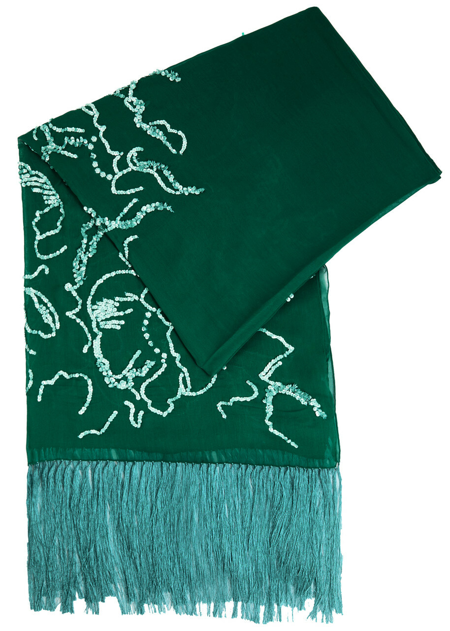 Dries Van Noten Yellow & Off-White Printed Scarf Tote Dries