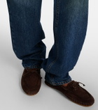 Le Monde Béryl Driver embroidered suede loafers