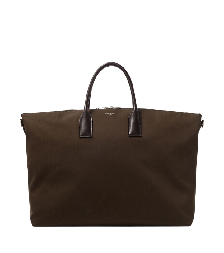 Photo: Saint Laurent Leather-trimmed canvas tote bag