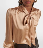 Frame Tie-neck silk blouse