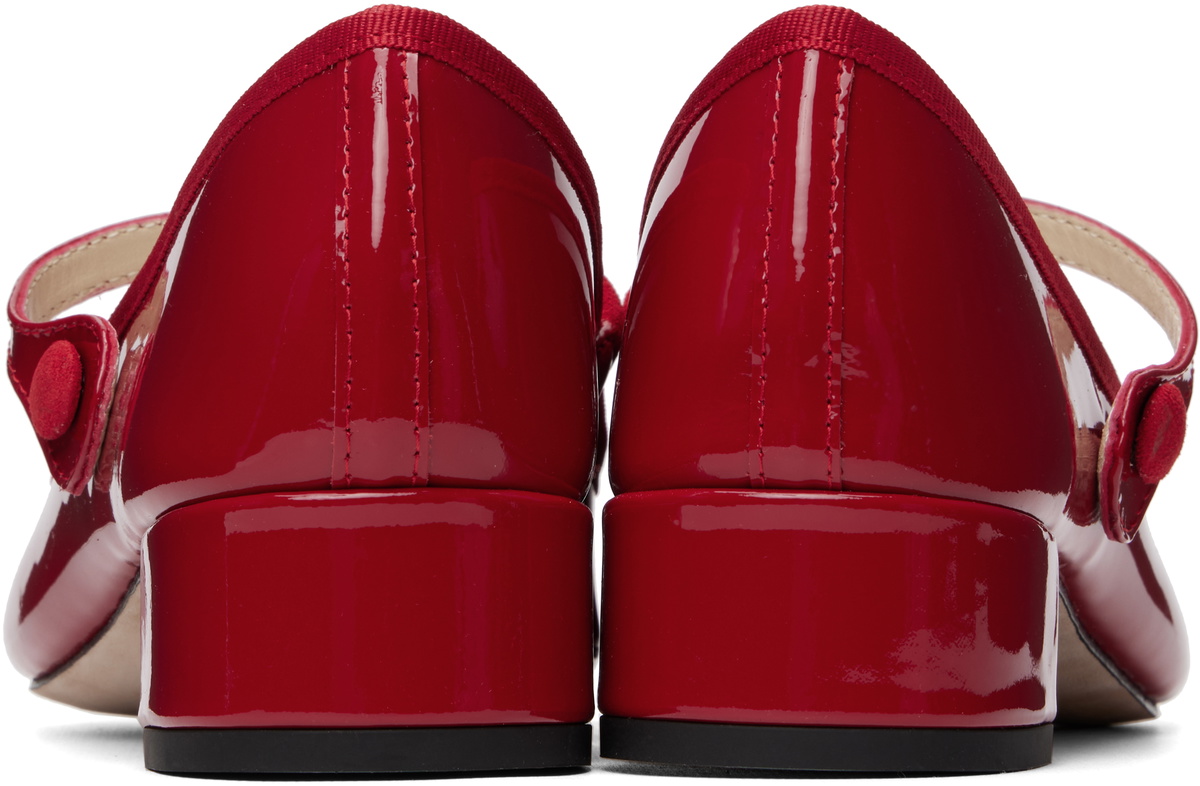 Repetto Red Rose Mary Jane Heels