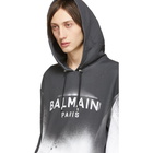 Balmain Black and White Graffiti Logo Hoodie