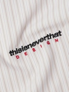 thisisneverthat - DSN Button-Down Collar Logo-Embroidered Striped Cotton Oxford Shirt - Neutrals