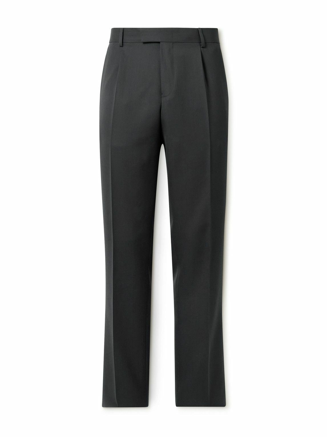 Mr P. - Straight-Leg Pleated Twill Suit Trousers - Gray