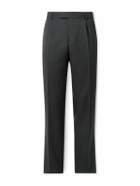 Mr P. - Straight-Leg Pleated Twill Suit Trousers - Gray