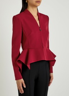 Roland Mouret Panelled Crepe Jacket Dark Red