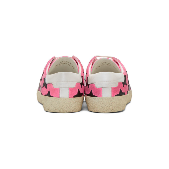 Saint Laurent Pink Suede Court Classic SL/06 Sneakers