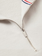 Thom Browne - Striped Cotton-Jersey Half-Zip Sweatshirt - Neutrals