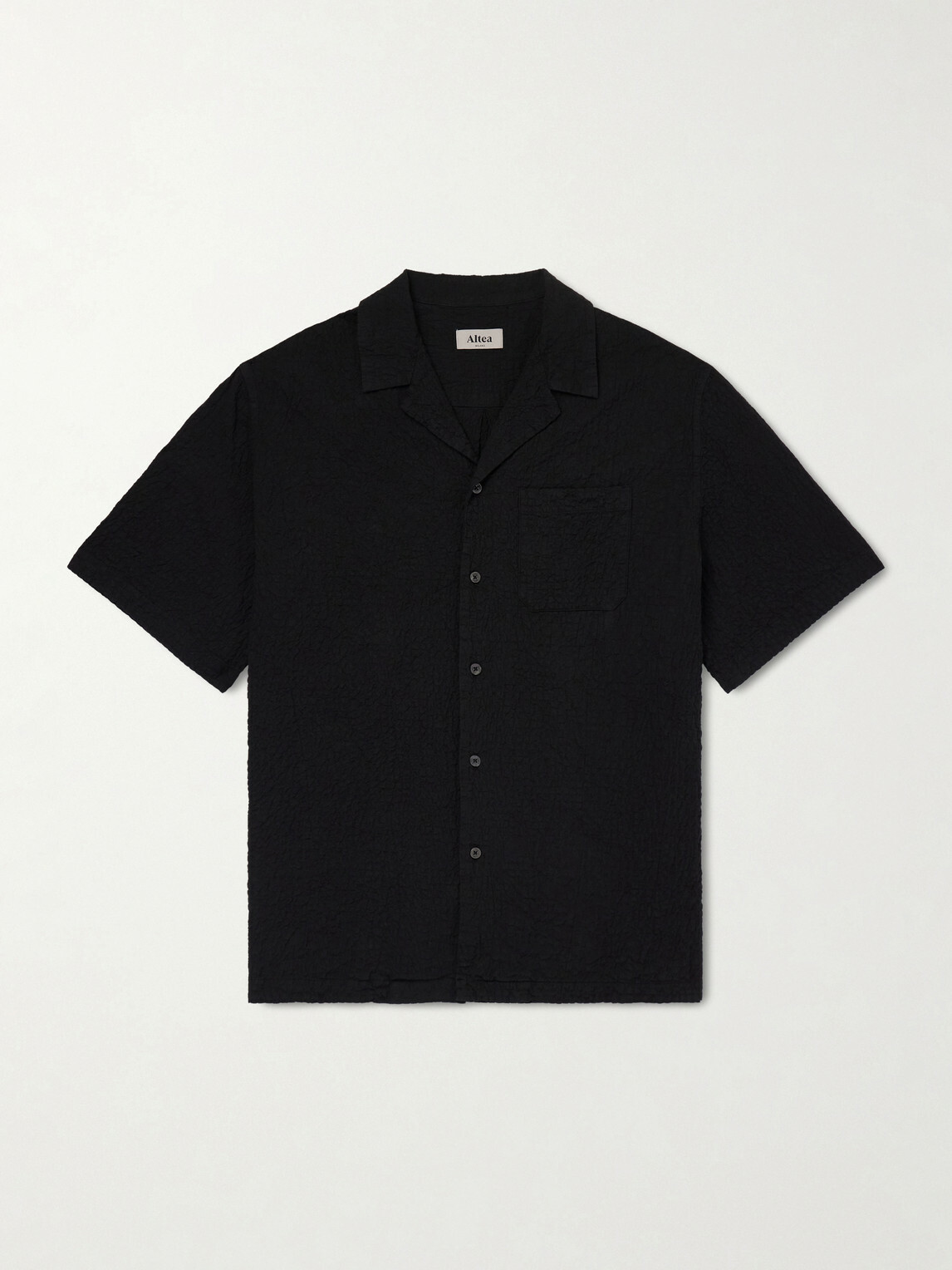 Altea - Hadley Seersucker Cotton Shirt - Black